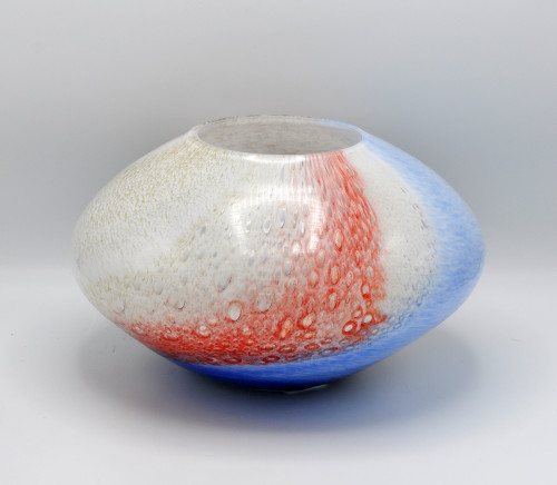 Loranto + Palette, vaas oranje-geel-blauw, laag